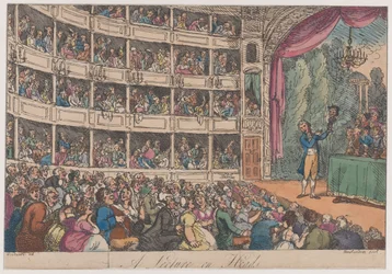 Frontispice, de A Lecture on Heads par George Alexander Stevens, avril 1808