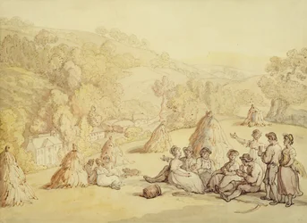 Moissonneurs se reposant dans un champ de blé, vers 1805-10