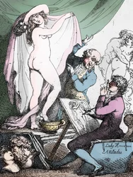 Les attitudes de Lady Hamilton, vers 1790 (eau-forte) (photo n/b)