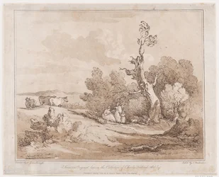 Paysage avec des figures ramassant du bois sous des arbres noueux, 21 mai 1789
