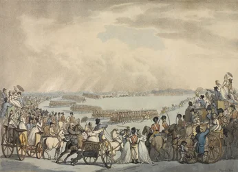 Volontaires de cavalerie légère de Londres et de Westminster, commandés par le colonel Herries, passés en revue par Sa Majesté sur Wimbledon Common, 5 juillet 1798
