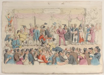 Planche 14 : Le spectacle de Richardson, du Monde en miniature, 1816