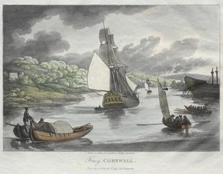 Esquisses de Rowlandson de la nature : Fowey, Cornouailles, 1809