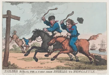 Marins chevauchant pour un tour de Shields à Newcastle, 1er novembre 1804