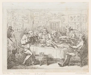 Sir Joseph Banks sur le point de manger un alligator 
