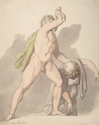 Homme nu debout soutenant une femme évanouie Ludovisi Gaul aux Offices