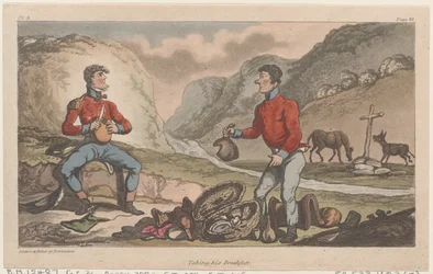 Prenant son petit-déjeuner, des Aventures militaires de Johnny Newcome, 1815