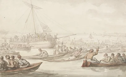 La course annuelle de rameurs pour le manteau et l