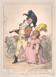 Le chasseur de fortune réussi, ou le capitaine Shelalee menant Miss Marrowfat..., [1802], réédité en 1812