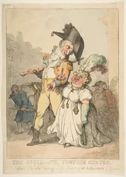 Le chasseur de fortune réussi, ou le capitaine Shelalee conduisant Miss Marrowfat au Temple de..., 1802