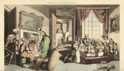 Le squelette de la Mort apparaît dans le salon d