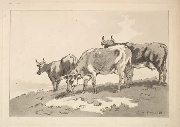 Trois vaches sur la crête d