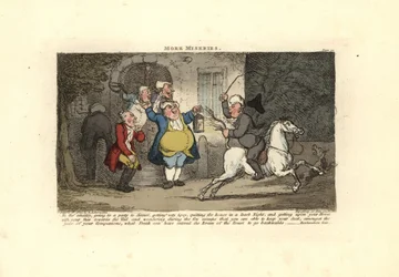 Homme ivre montant un cheval à l