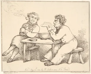 Deux hommes à table