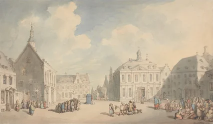 Vue de la place du marché de Juliers, en Westphalie