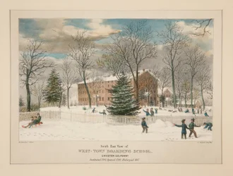 École de pensionnat de West-Town (vue sud-est), Chester Co., Pa.