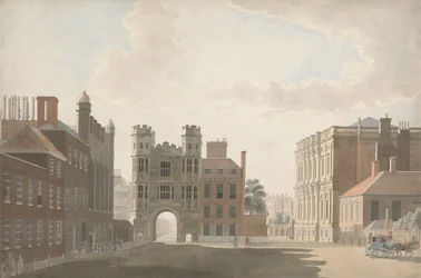 Whitehall montrant la porte de Holbein et la salle de banquet