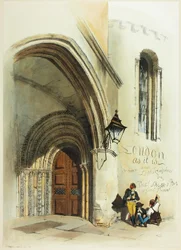 Porte, Temple, frontispice pour Vues originales de Londres telle qu