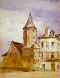La Tour Alexandre en 1827, et la fontaine Saint-Victor