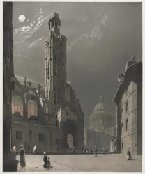 Architecture pittoresque à Paris, Gand, Anvers, Rouen : Saint-Étienne-du-Mont..., 1839