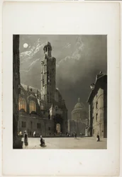St Etienne du Mont et le Panthéon, Paris, planche 20 de Picturesque Architecture in Paris, Ghent, Antwerp, Rouen, Etc.
