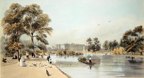 Vue de Buckingham Palace depuis St. James
