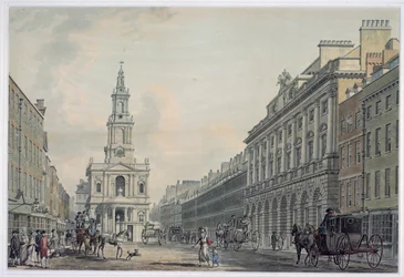 Le Strand avec Somerset House et St. Mary le Strand, 1781