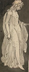 Fille, pleine longueur, face à droite