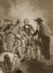 Le débarquement de Guillaume III à Torbay, gravé par George Noble, illustration de 