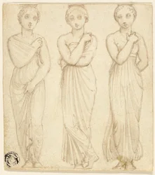 Trois figures féminines drapées