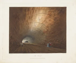 Le Tunnel. De Vues colorées sur le chemin de fer de Liverpool et Manchester
