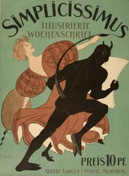 Couverture de "Simplicissimus Illustrierte Wochenschrift", pub. 1896 (lithographie en couleur)