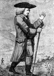 Dr Johnson en tenue de voyage, comme décrit dans le Tour de Boswell, vers 1773