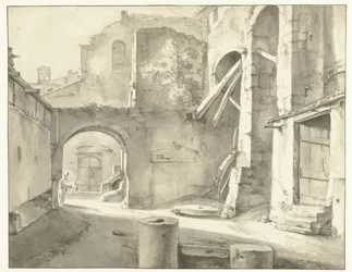 Bâtiments italiens avec une porte à gauche