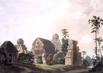 Rochers sculptés à Mavalipuram sur la côte de Coromandel, planche I de la partie 3 de 