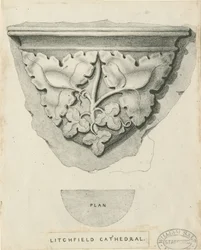 Intérieur de la cathédrale de Lichfield - Feuillage sculpté