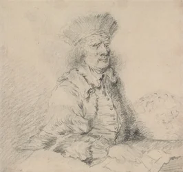 Rembrandt avec un chapeau de fourrure