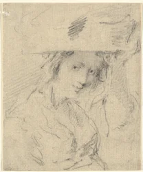 Femme avec un panier sur la tête