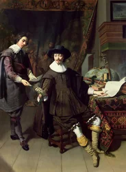 Constantijn Huygens (1596-1687) et son secrétaire, 1627