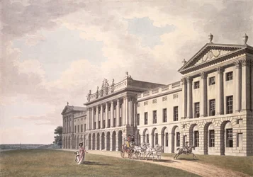 Vue de Heveningham Hall dans le Suffolk, la résidence de Sir Gerrard Vanneck, 18ème siècle
