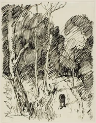 Paysage boisé avec Vagabond