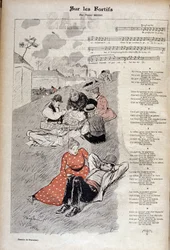 Chanson populaire "sur les fortifications" par Victor Meusy - dessin de Théophile Alexandre Steinlen dans "Gil Blas illustré"