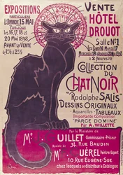 Affiche annonçant une exposition du cabaret «Collection du Chat Noir» à l