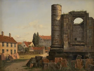 Vue de Marmorpladsen avec les ruines de l