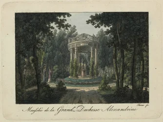 Le monument à la Grande-Duchesse Alexandra Pavlovna à Pavlovsk, années 1810