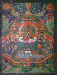 Thangka représentant Tara Verte