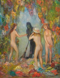 La sorcière et les jeunes filles
