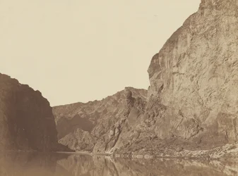 Black Canyon, fleuve Colorado, vue vers le bas depuis le camp Big Horn, no 4, 1871
