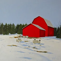 Mouton dans la neige, 2016 (huile sur toile)