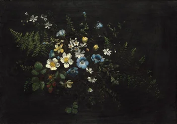 Branche de fleurs et fougères, date inconnue